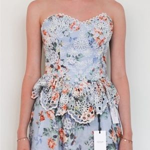 Zimmermann Bowie printed corset bustier bodice